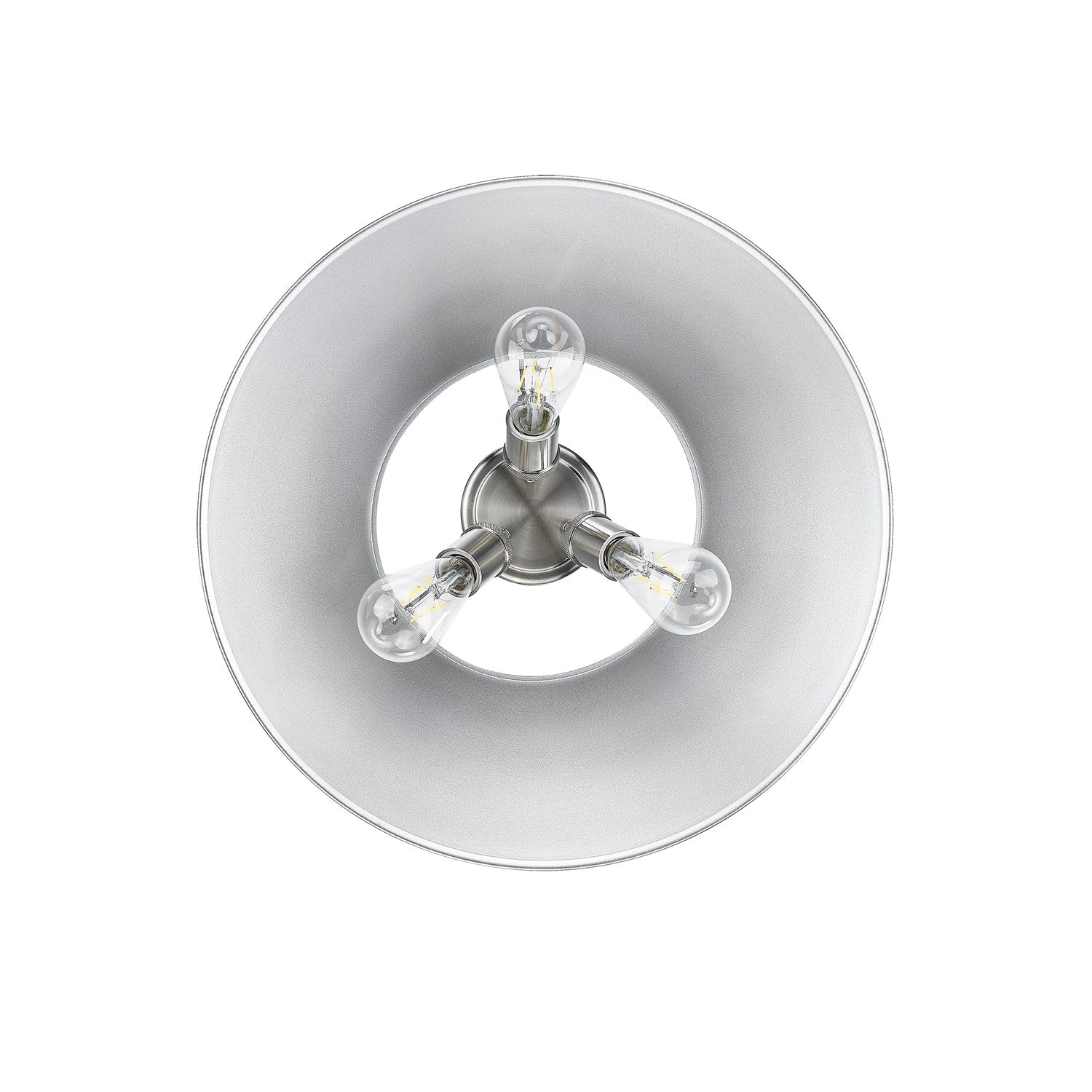 Pw 3 Light Flush Mount In Pewter With Pewter Shade
