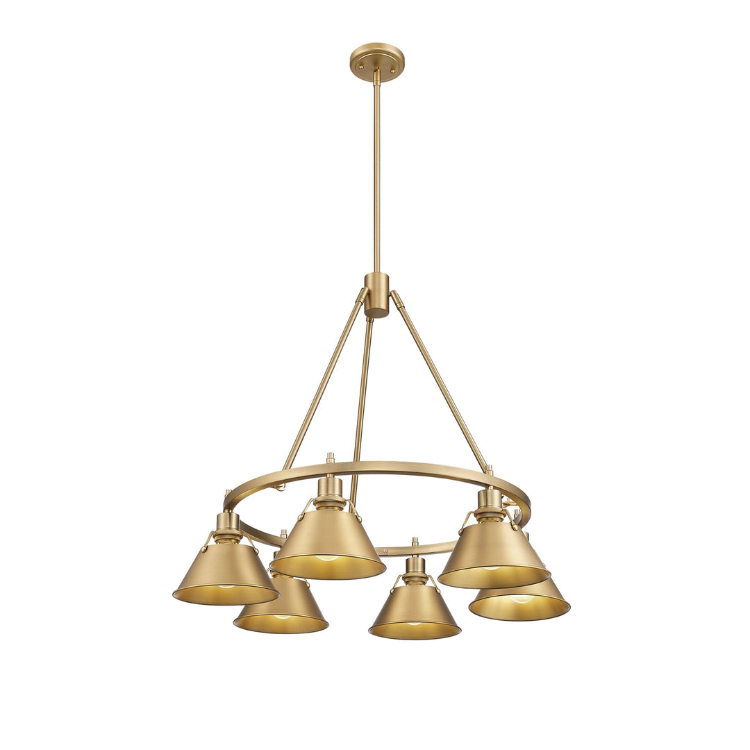 Bcb 6 Light Chandelier In Brushed Champagne Bronze by Golden