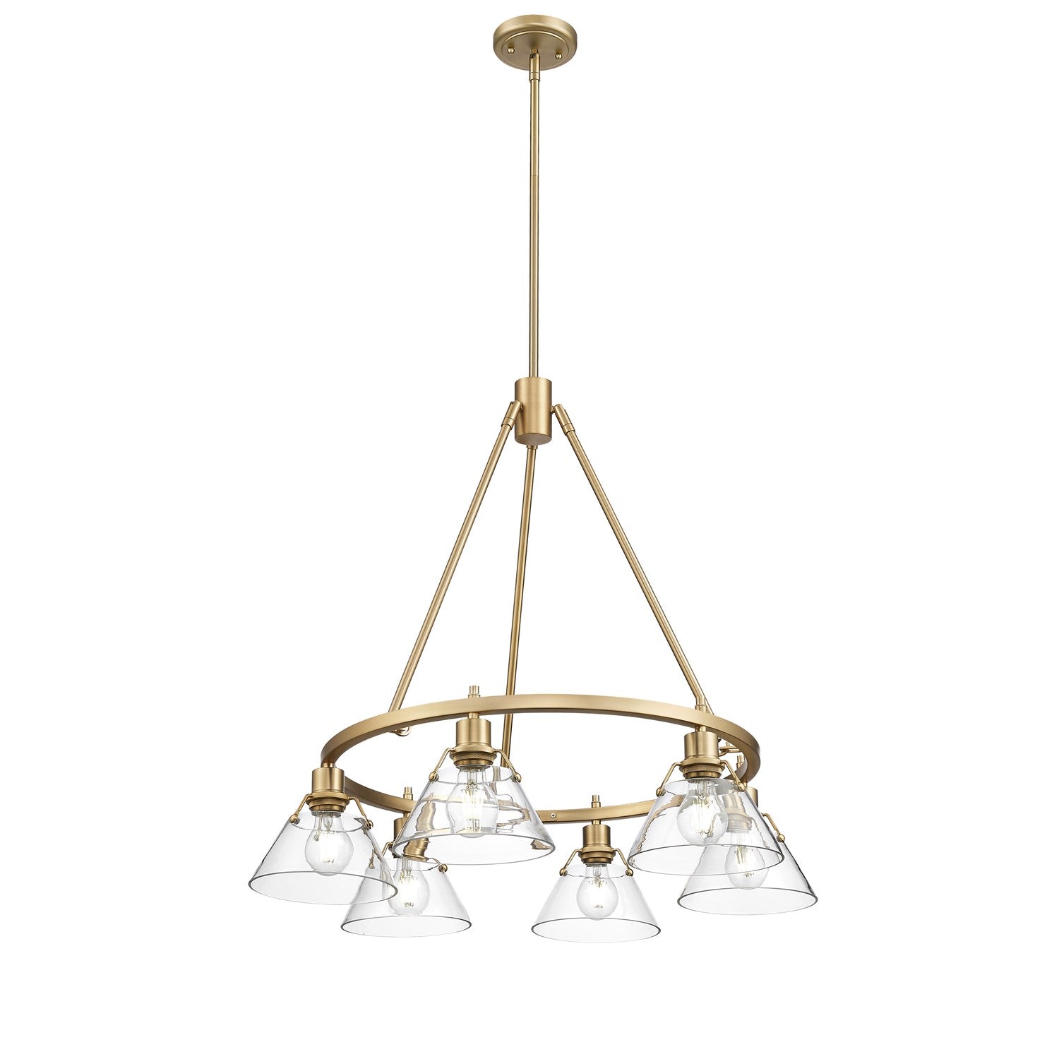 Bcb 6 Light Chandelier In Brushed Champagne Bronze With Clear Glass by Golden
