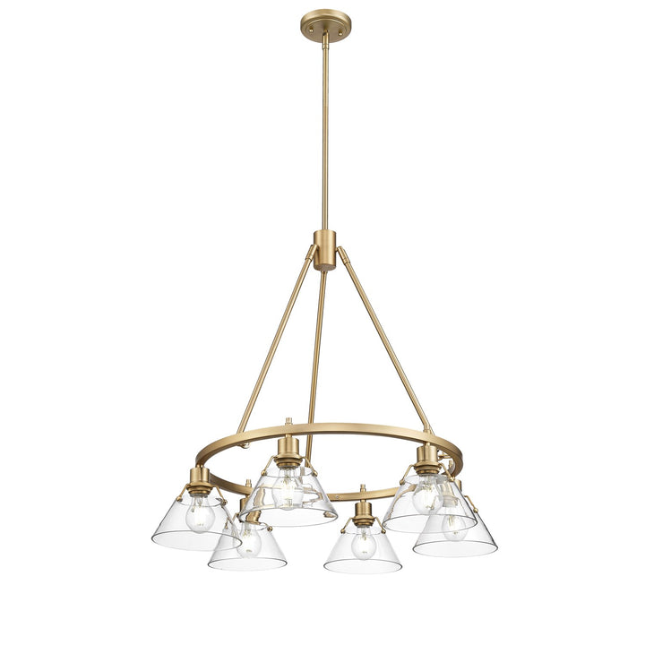 Bcb 6 Light Chandelier In Brushed Champagne Bronze With Clear Glass by Golden