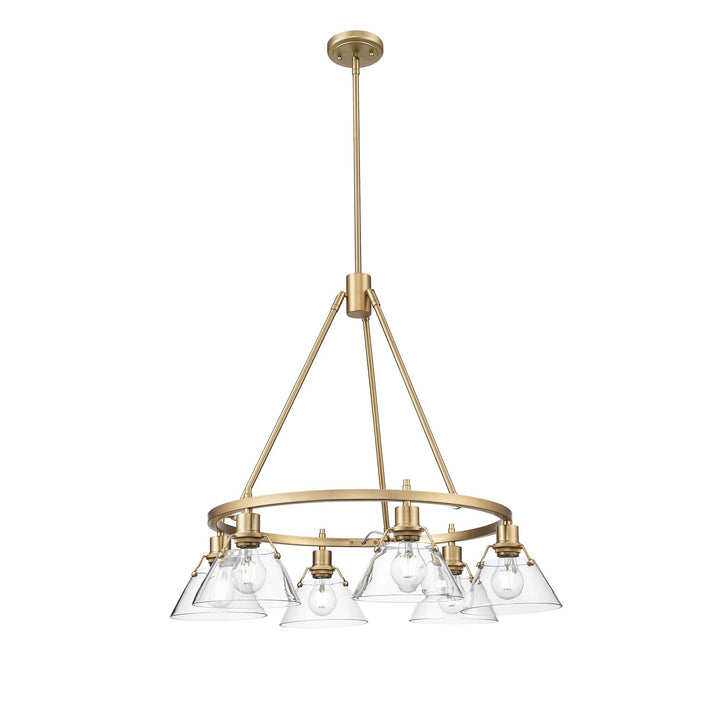 Bcb 6 Light Chandelier In Brushed Champagne Bronze With Clear Glass