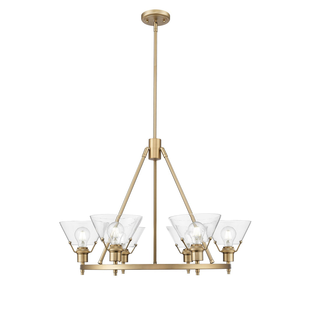 Bcb 6 Light Chandelier In Brushed Champagne Bronze With Clear Glass