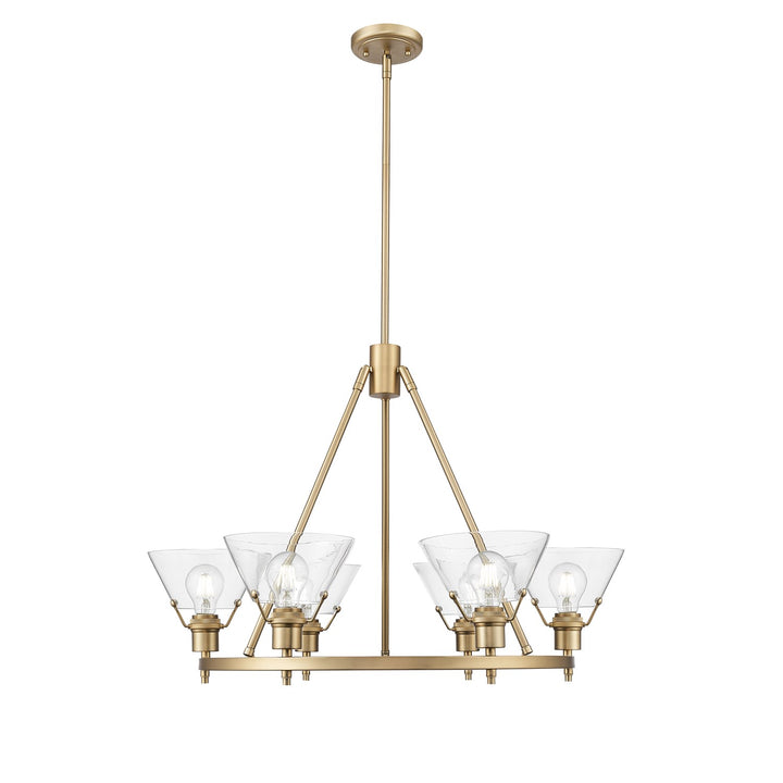 Bcb 6 Light Chandelier In Brushed Champagne Bronze With Clear Glass