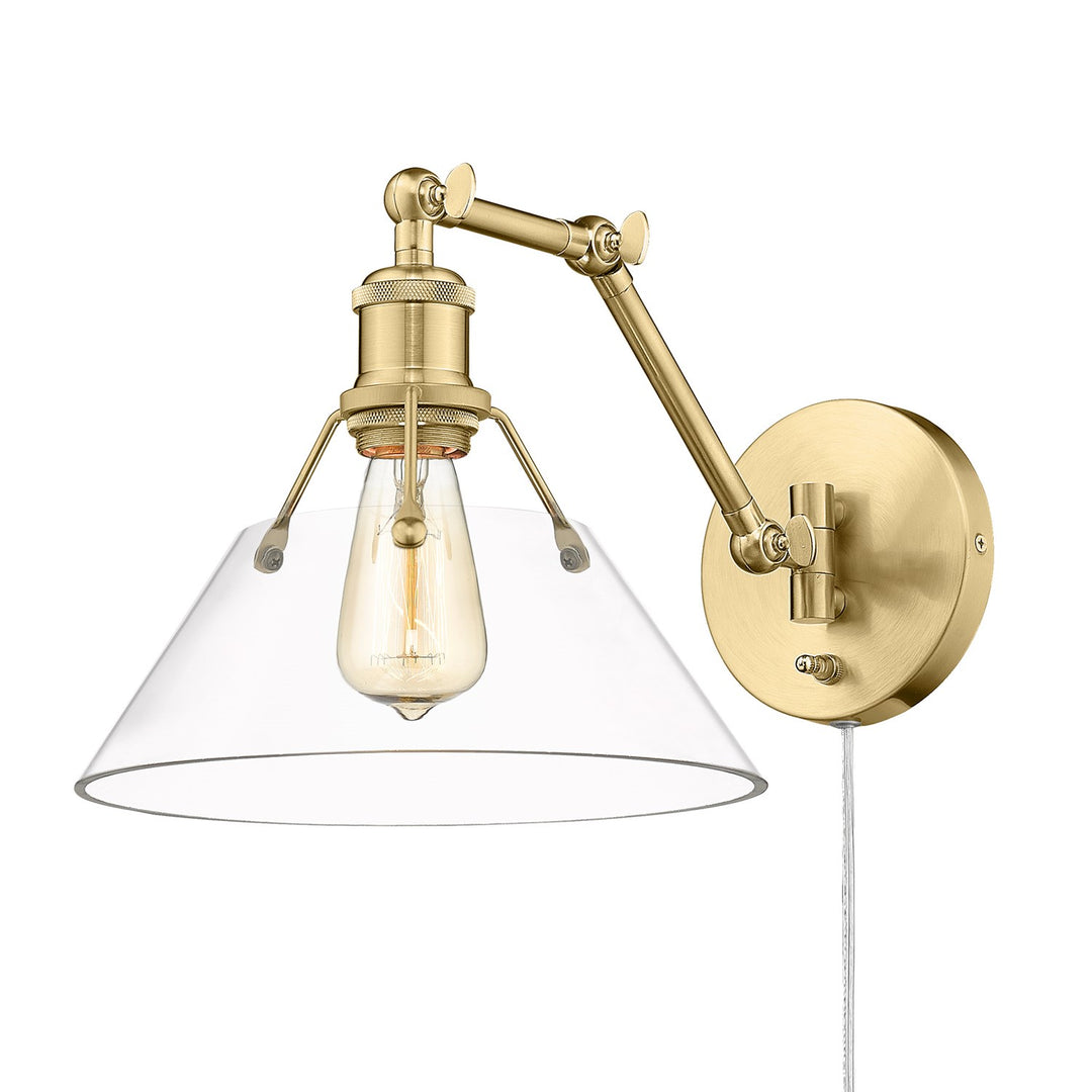 Ab 1 Light Wall Sconce In Aged Brass With Clear Glass