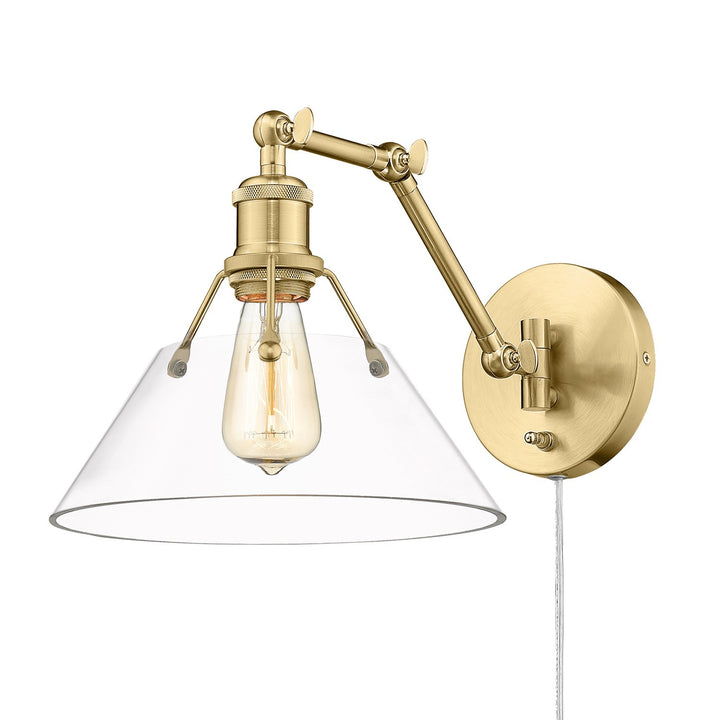 Ab 1 Light Wall Sconce In Aged Brass With Clear Glass