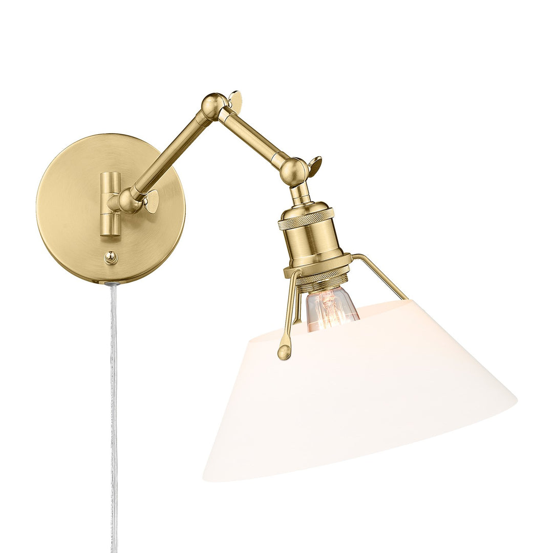 Ab 1 Light Wall Sconce In Aged Brass With Clear Glass by Golden