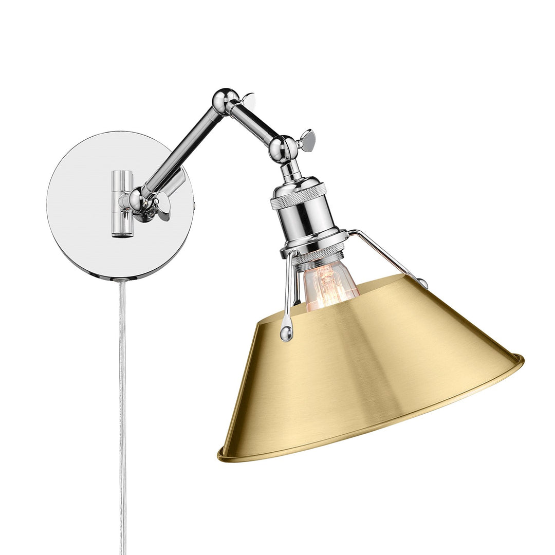 Ch 1 Light Articulating Wall Sconce In Chrome by Golden