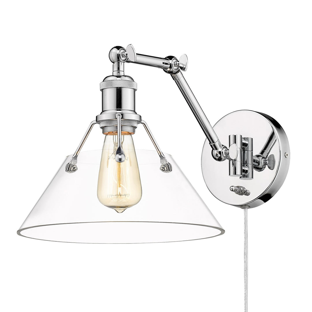 Ch 1 Light Articulating Wall Sconce In Chrome With Clear Glass