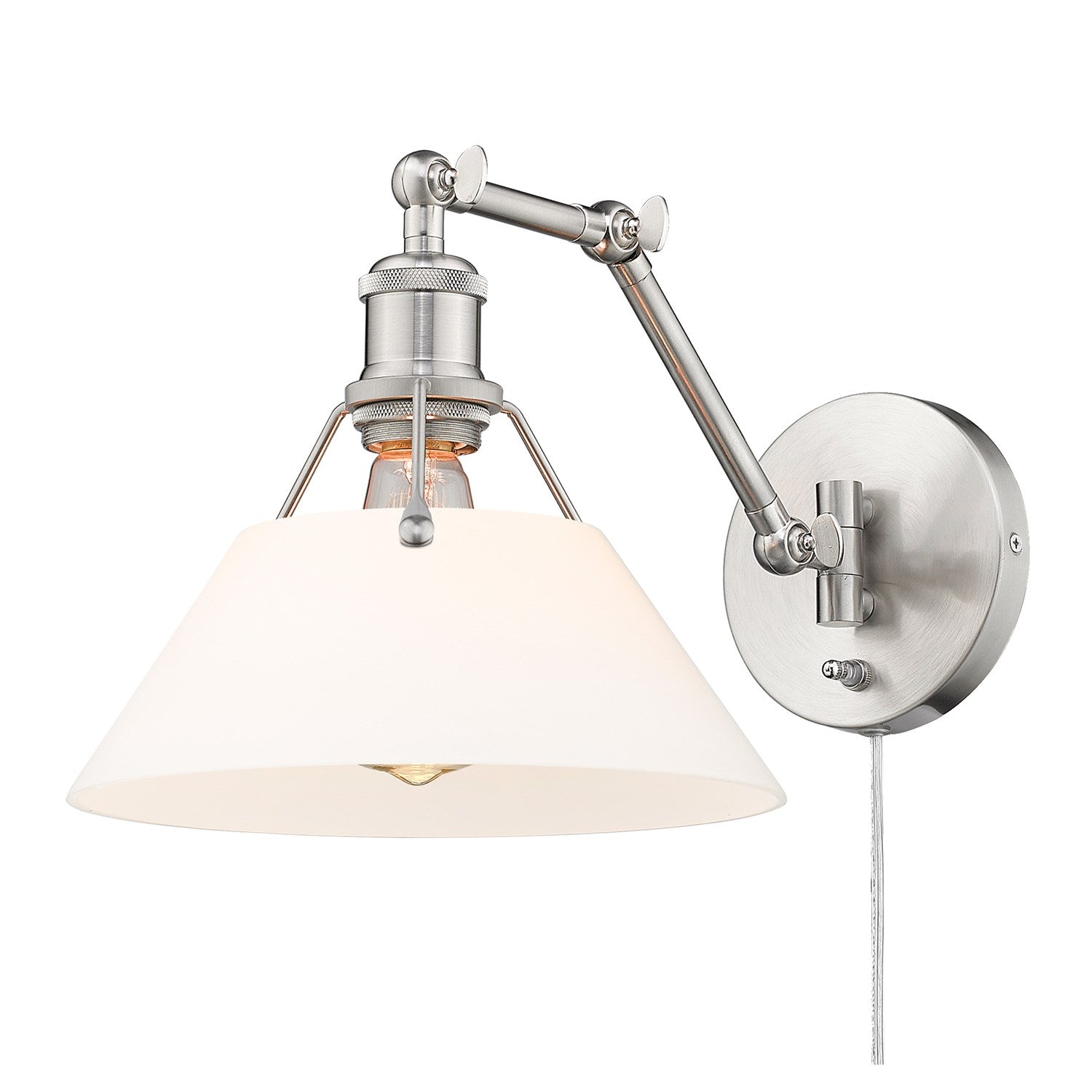 Pw 1 Light Articulating Wall Sconce In Pewter With Opal Glass
