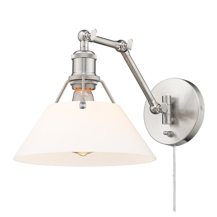 Pw 1 Light Articulating Wall Sconce In Pewter With Opal Glass