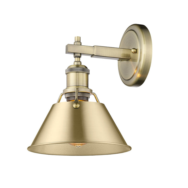 Ab 1 Light Bath Vanity In Aged Brass With Brushed Champagne Bronze Shade