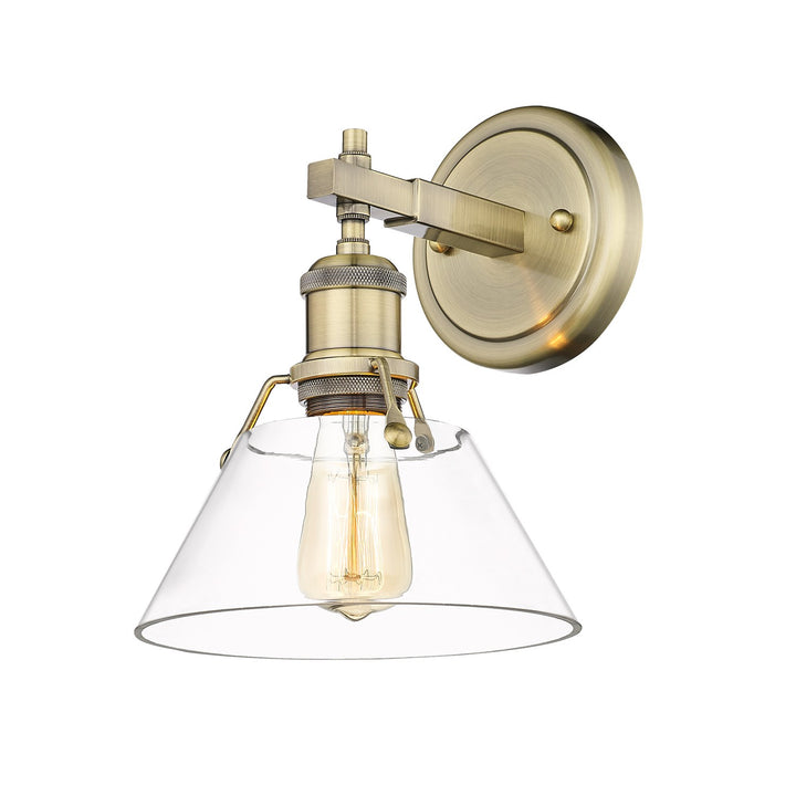 Ab 1 Light Bath Vanity In Aged Brass With Clear Glass by Golden