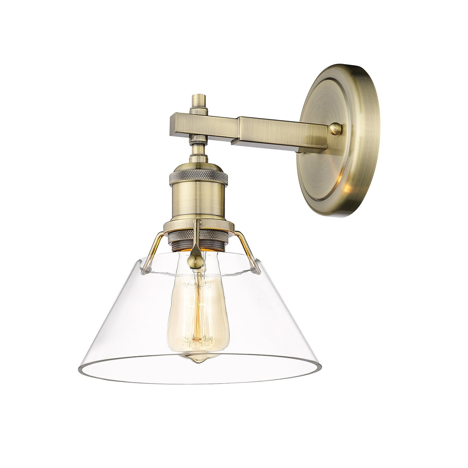 Ab 1 Light Bath Vanity In Aged Brass With Clear Glass