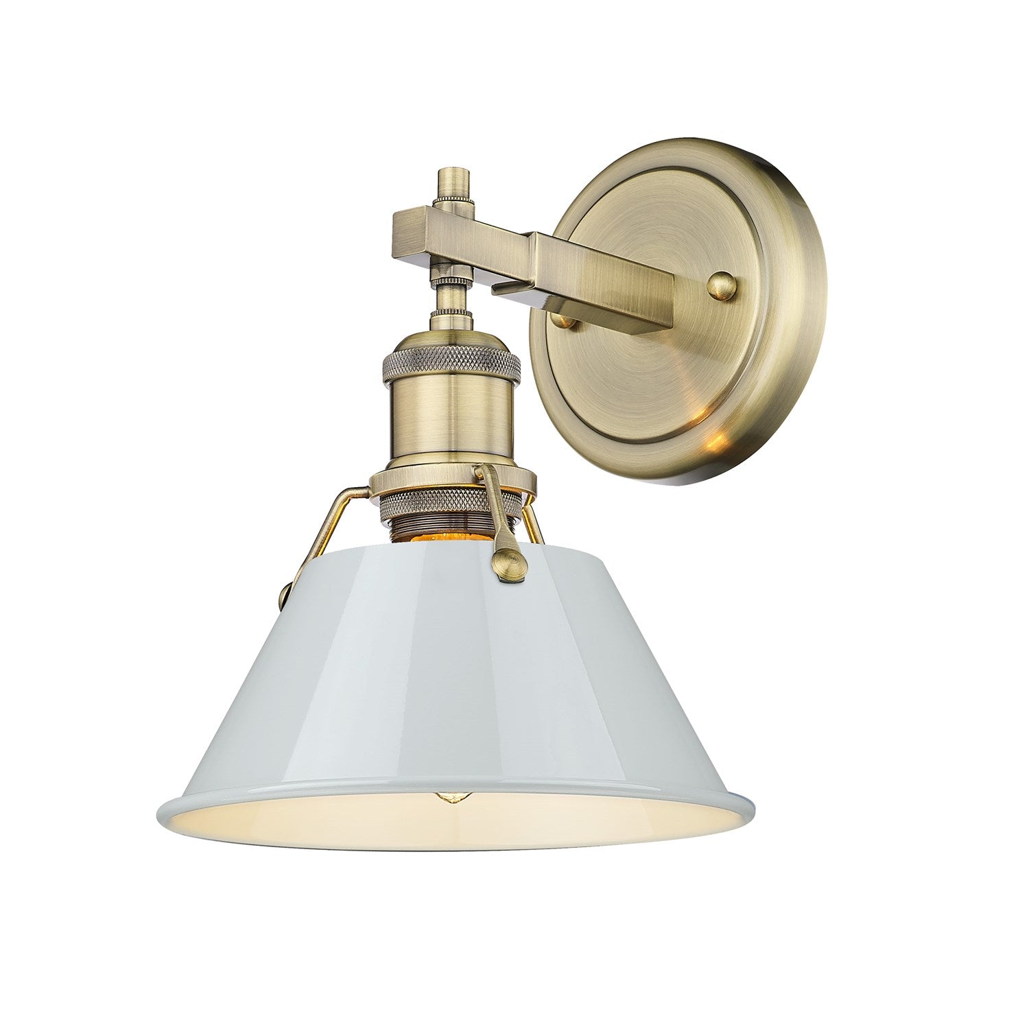 Ab 1 Light Bath Vanity In Aged Brass With Dusky Blue Shade by Golden