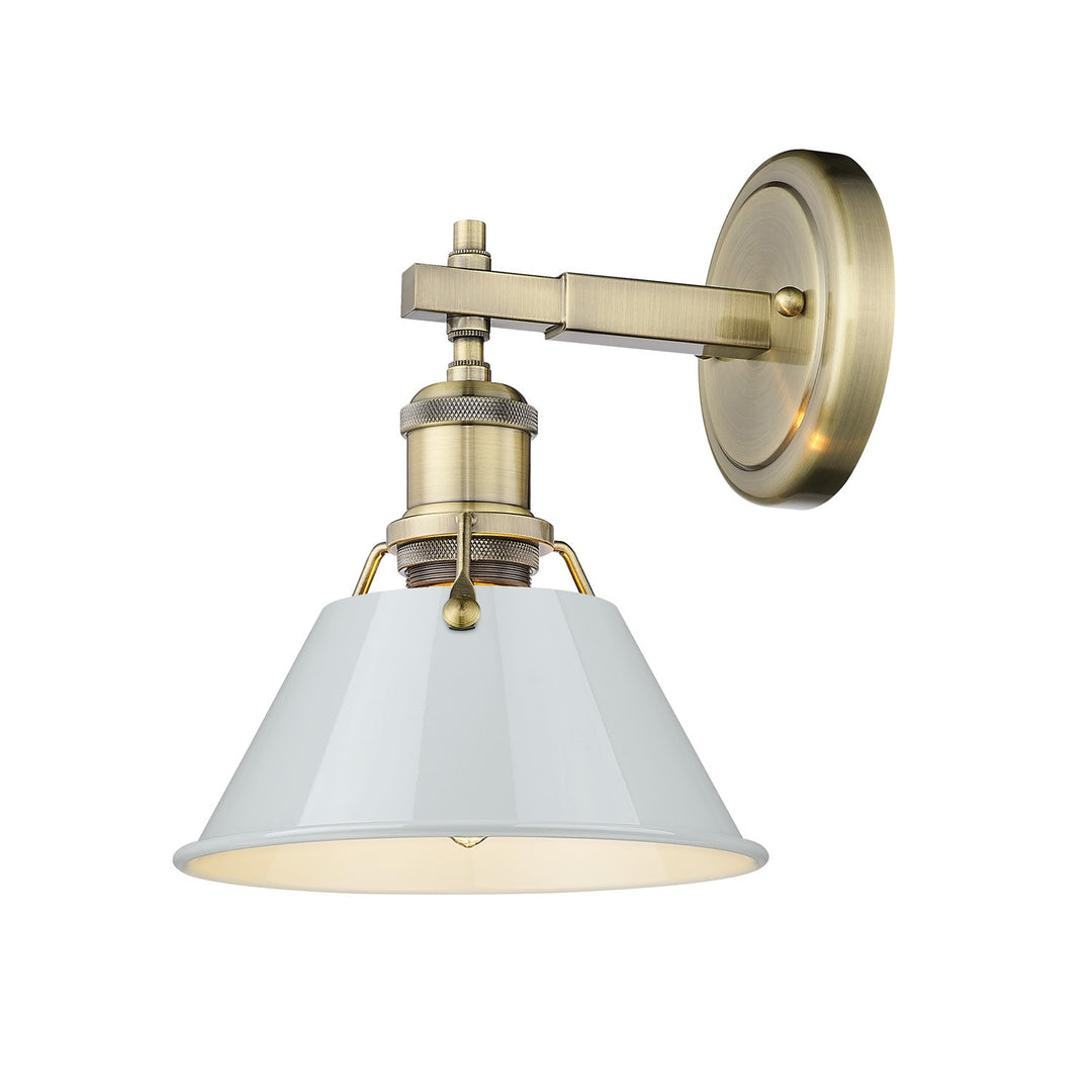 Ab 1 Light Bath Vanity In Aged Brass With Dusky Blue Shade