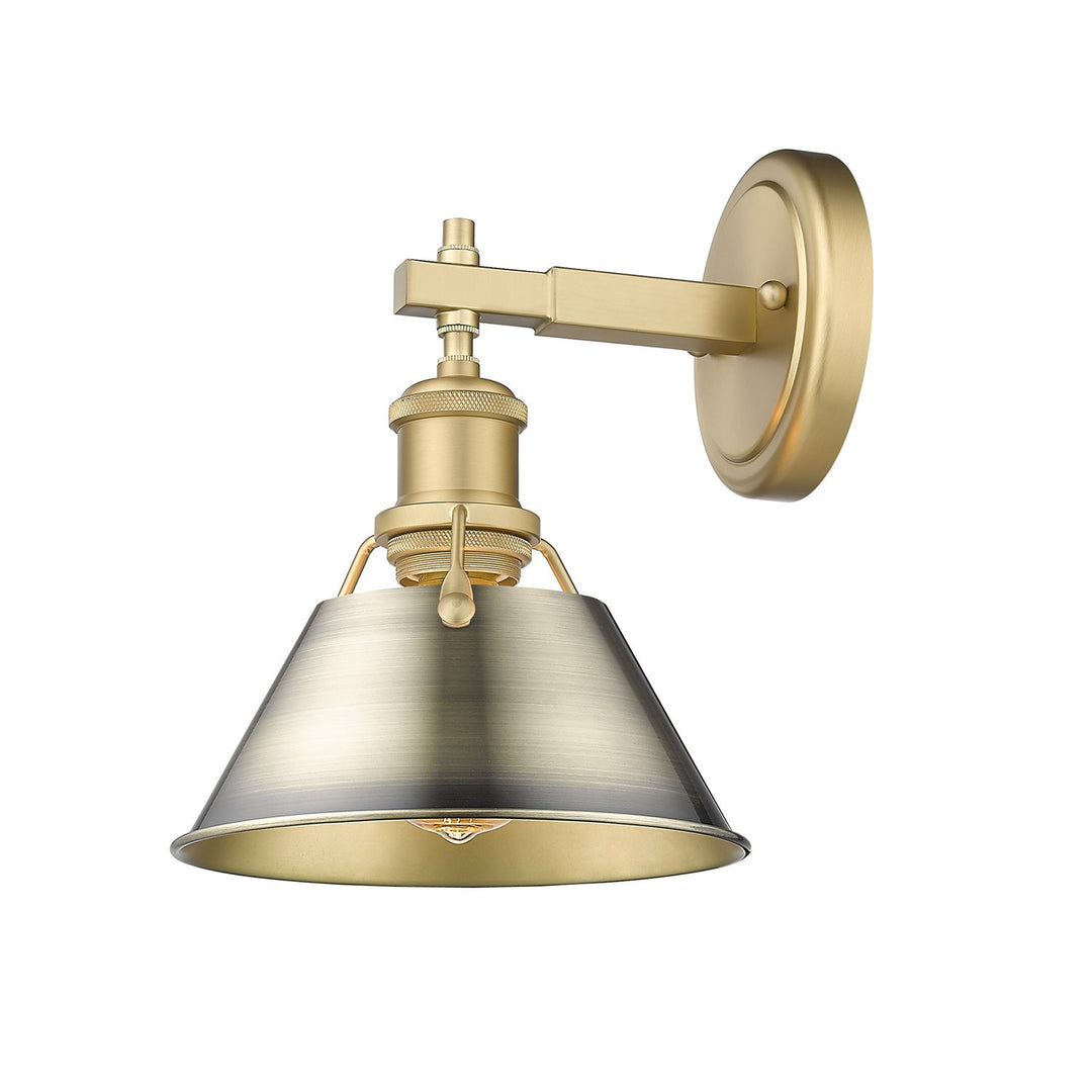 Bcb 1 Light Bath Vanity In Brushed Champagne Bronze With Aged Brass Shade