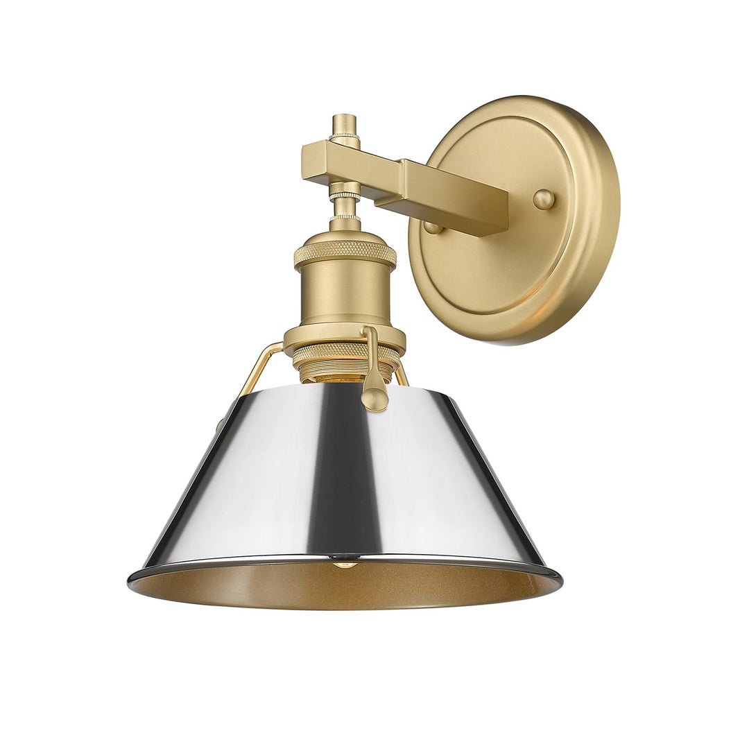 Bcb 1 Light Bath Vanity In Brushed Champagne Bronze With Chrome Shade by Golden
