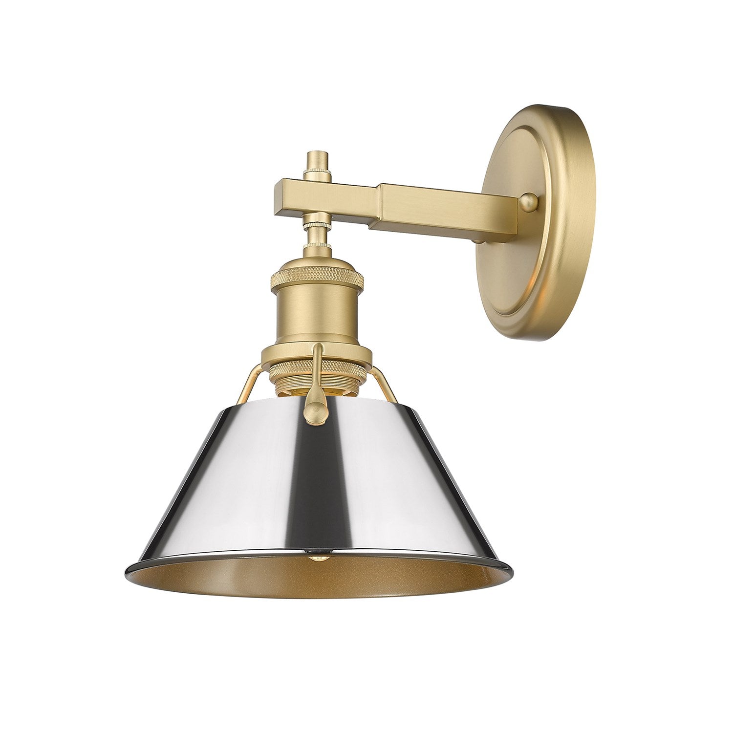 Bcb 1 Light Bath Vanity In Brushed Champagne Bronze With Chrome Shade