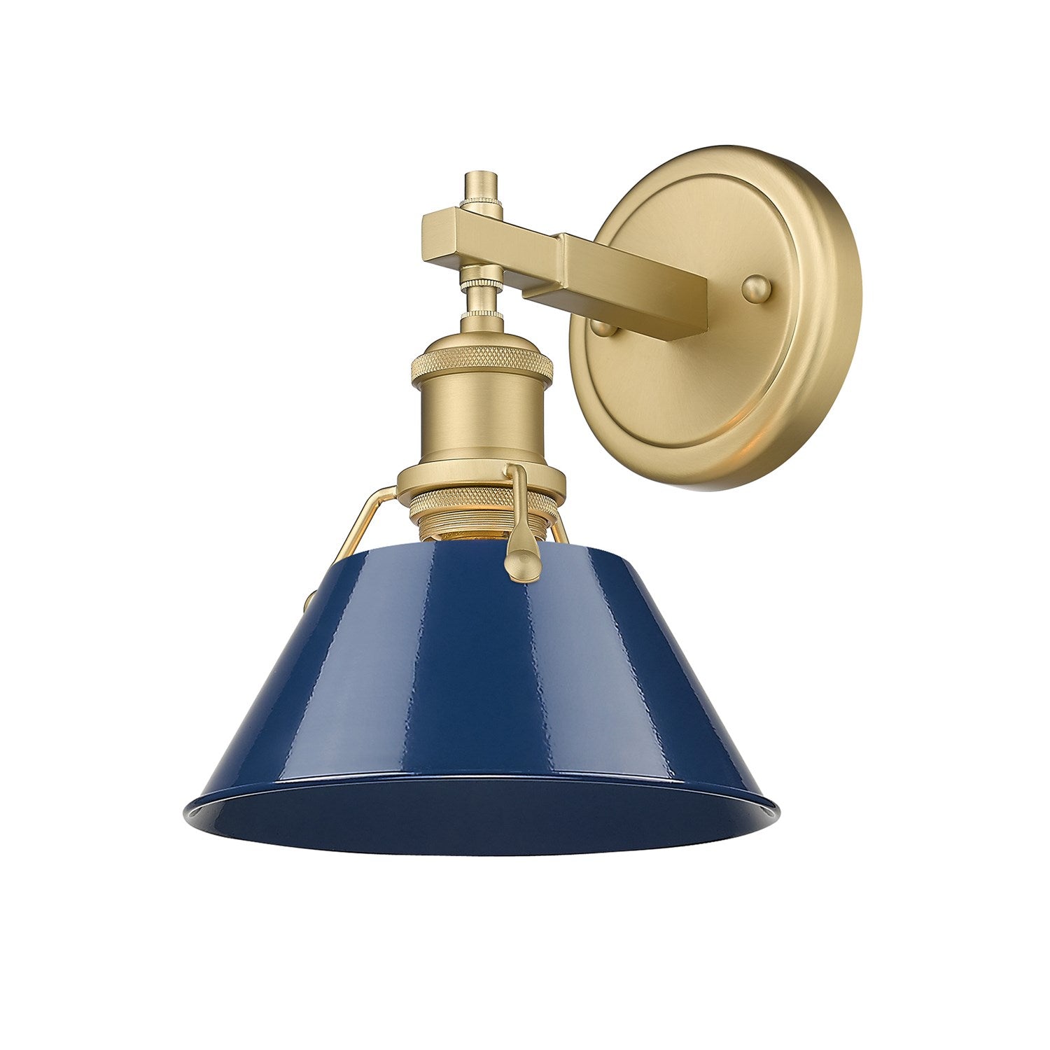 Bcb 1 Light Bath Vanity In Brushed Champagne Bronze With Matte Navy Shade by Golden