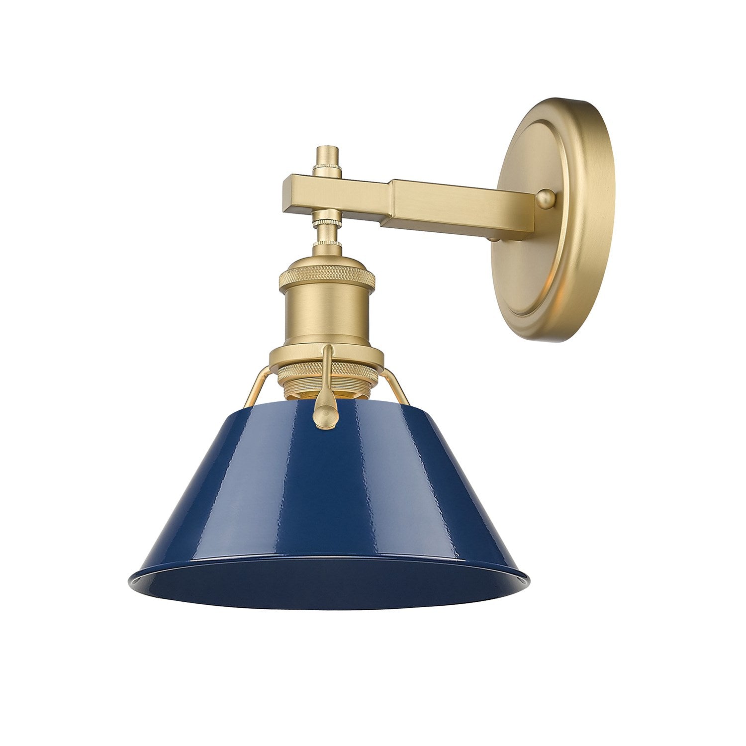 Bcb 1 Light Bath Vanity In Brushed Champagne Bronze With Matte Navy Shade