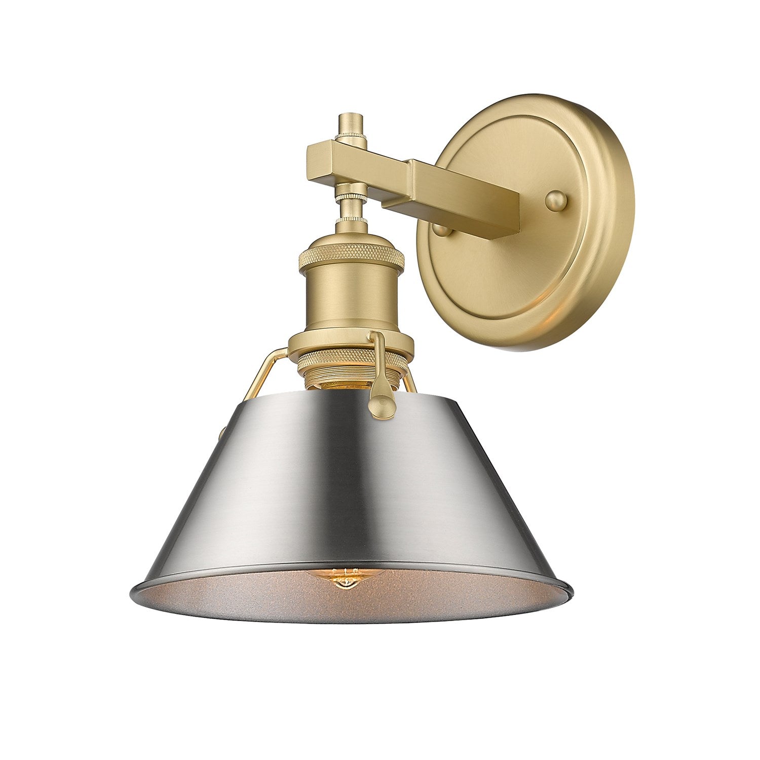 Bcb 1 Light Bath Vanity In Brushed Champagne Bronze With Pewter Shade by Golden