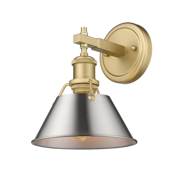 Bcb 1 Light Bath Vanity In Brushed Champagne Bronze With Pewter Shade by Golden