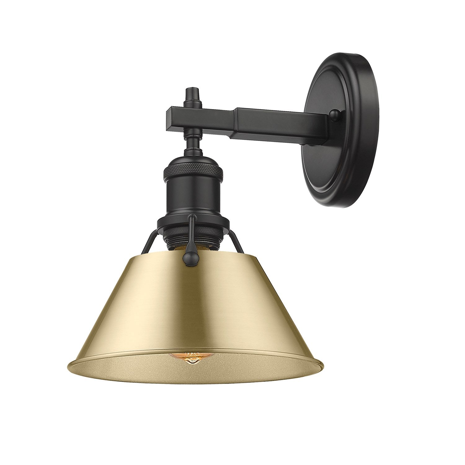 Blk 1 Light Bath Vanity In Matte Black With Brushed Bronze Shade