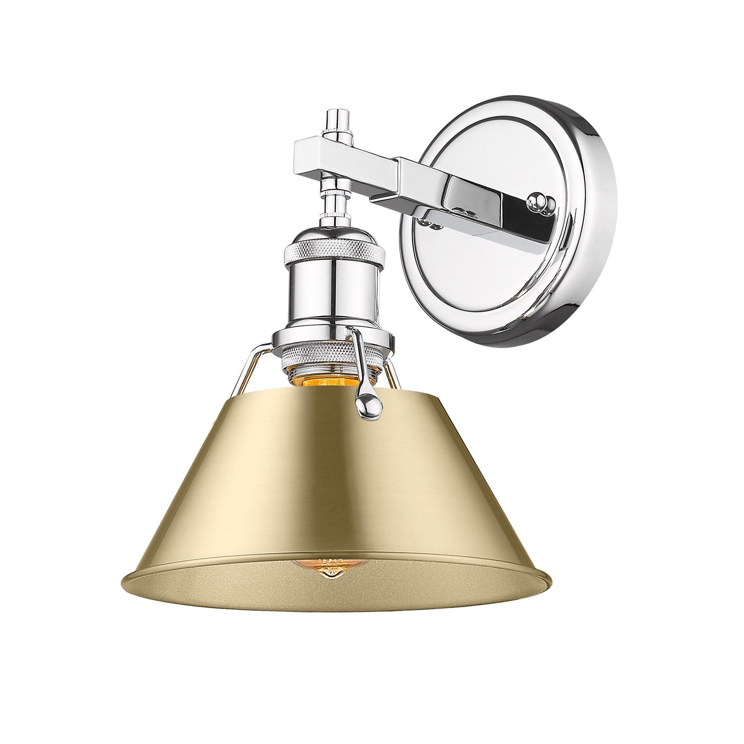 Ch 1 Light Bath Vanity In Chrome With Brushed Champagne Bronze Shade by Golden