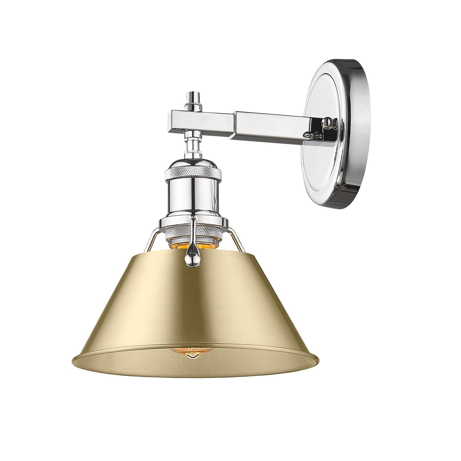 Ch 1 Light Bath Vanity In Chrome With Brushed Champagne Bronze Shade