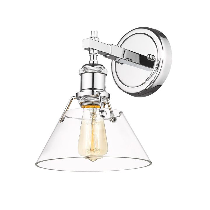 Ch 1 Light Bath Vanity In Chrome With Clear Glass by Golden