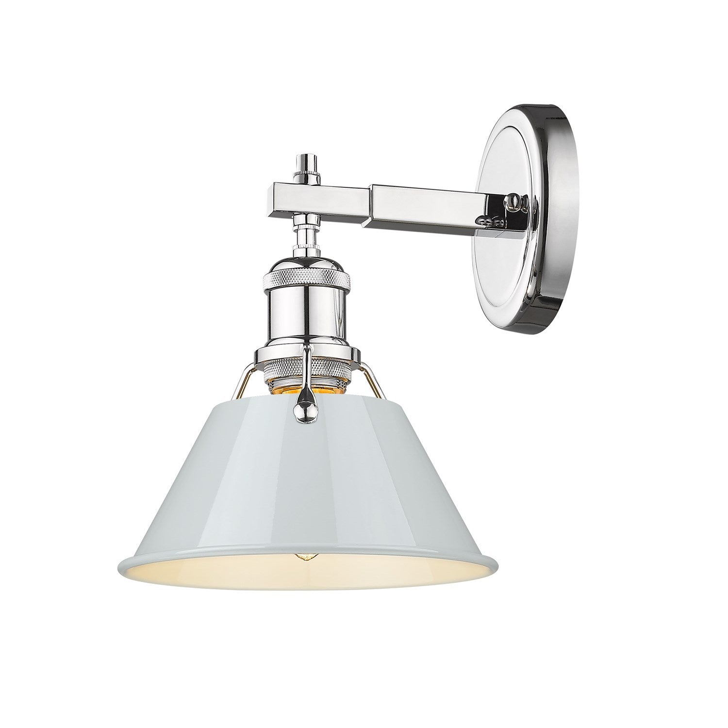 Ch 1 Light Bath Vanity In Chrome With Dusky Blue Shade