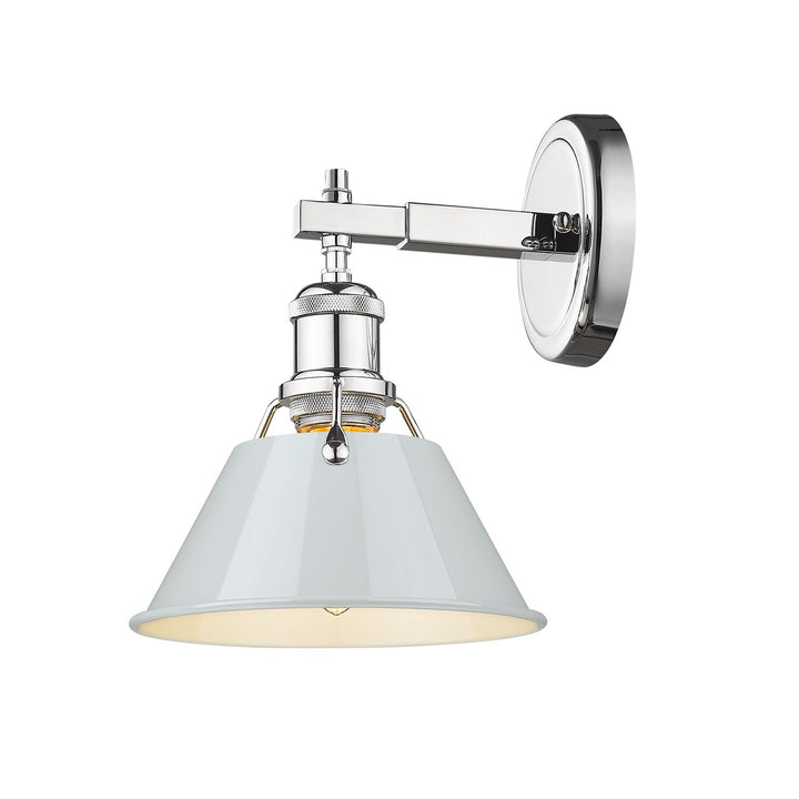 Ch 1 Light Bath Vanity In Chrome With Dusky Blue Shade
