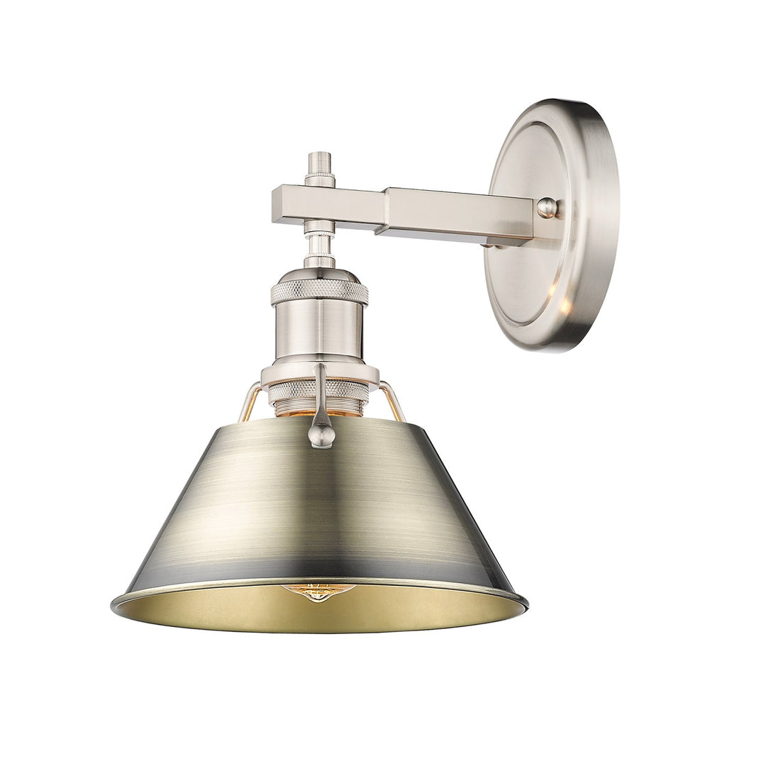 Pw 1 Light Bath Vanity In Pewter With Aged Brass Shade