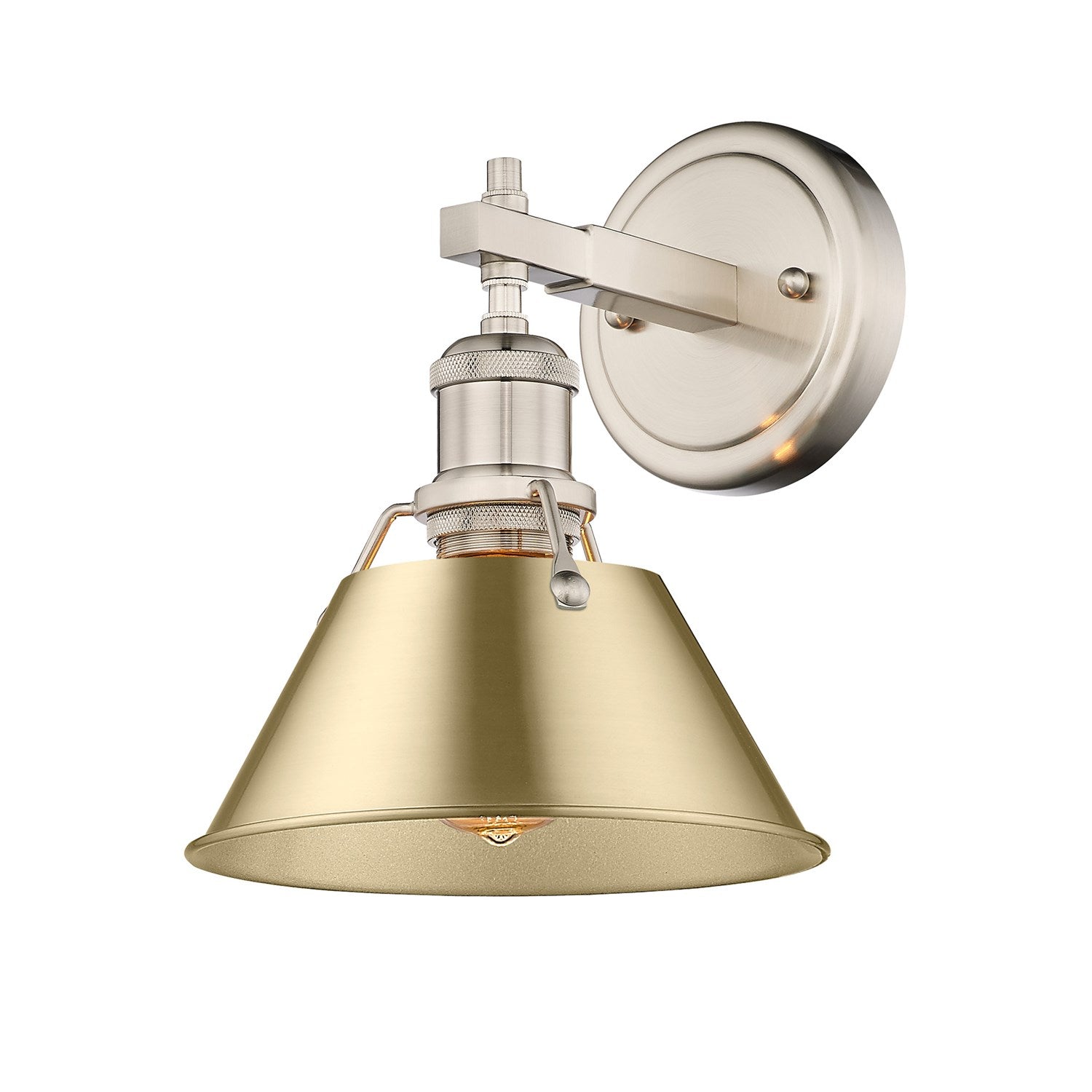 Pw 1 Light Bath Vanity In Pewter With Brushed Champagne Bronze Shade by Golden