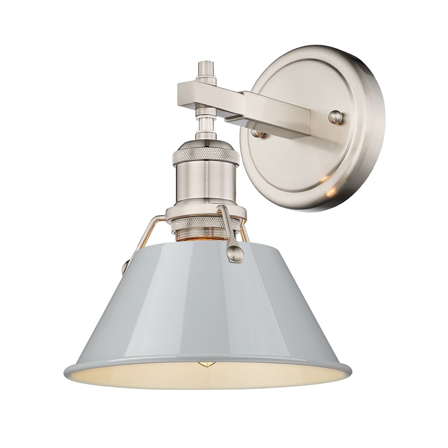 Pw 1 Light Bath Vanity In Pewter With Dusky Blue Shade by Golden