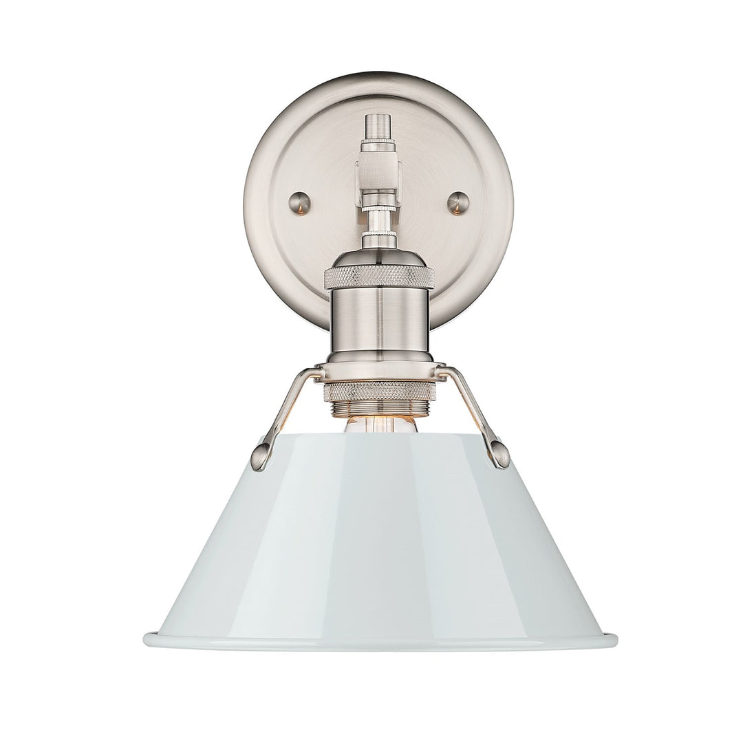 Pw 1 Light Bath Vanity In Pewter With Dusky Blue Shade