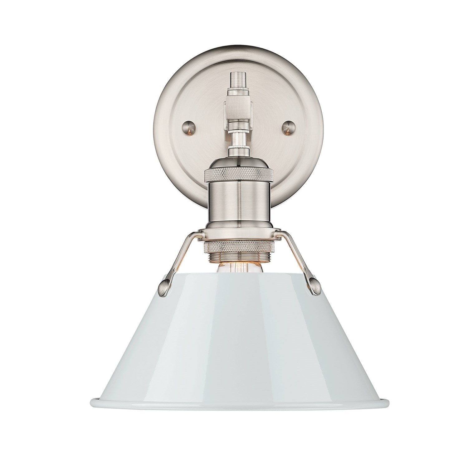 Pw 1 Light Bath Vanity In Pewter With Dusky Blue Shade