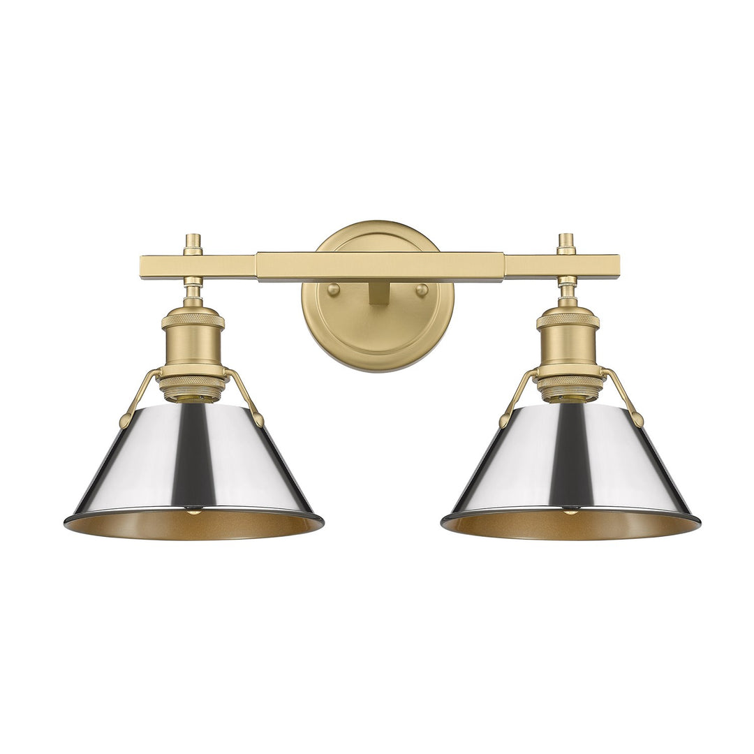 Bcb 2 Light Bath Vanity In Brushed Champagne Bronze With Chrome Shades by Golden