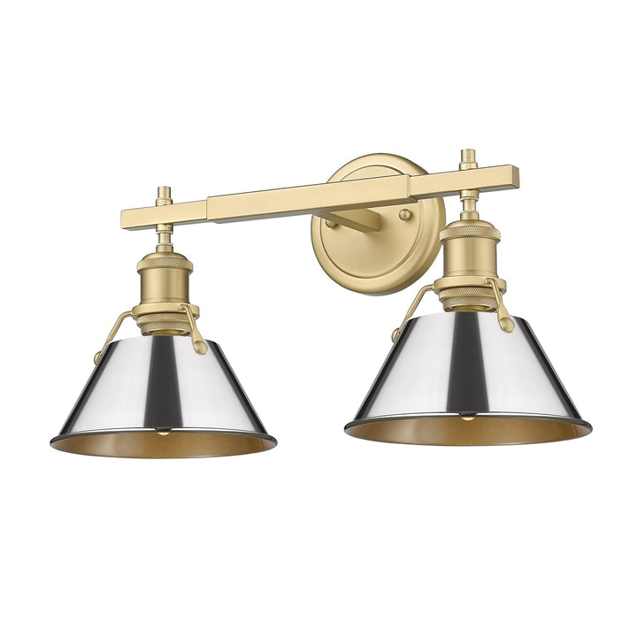 Bcb 2 Light Bath Vanity In Brushed Champagne Bronze With Chrome Shades