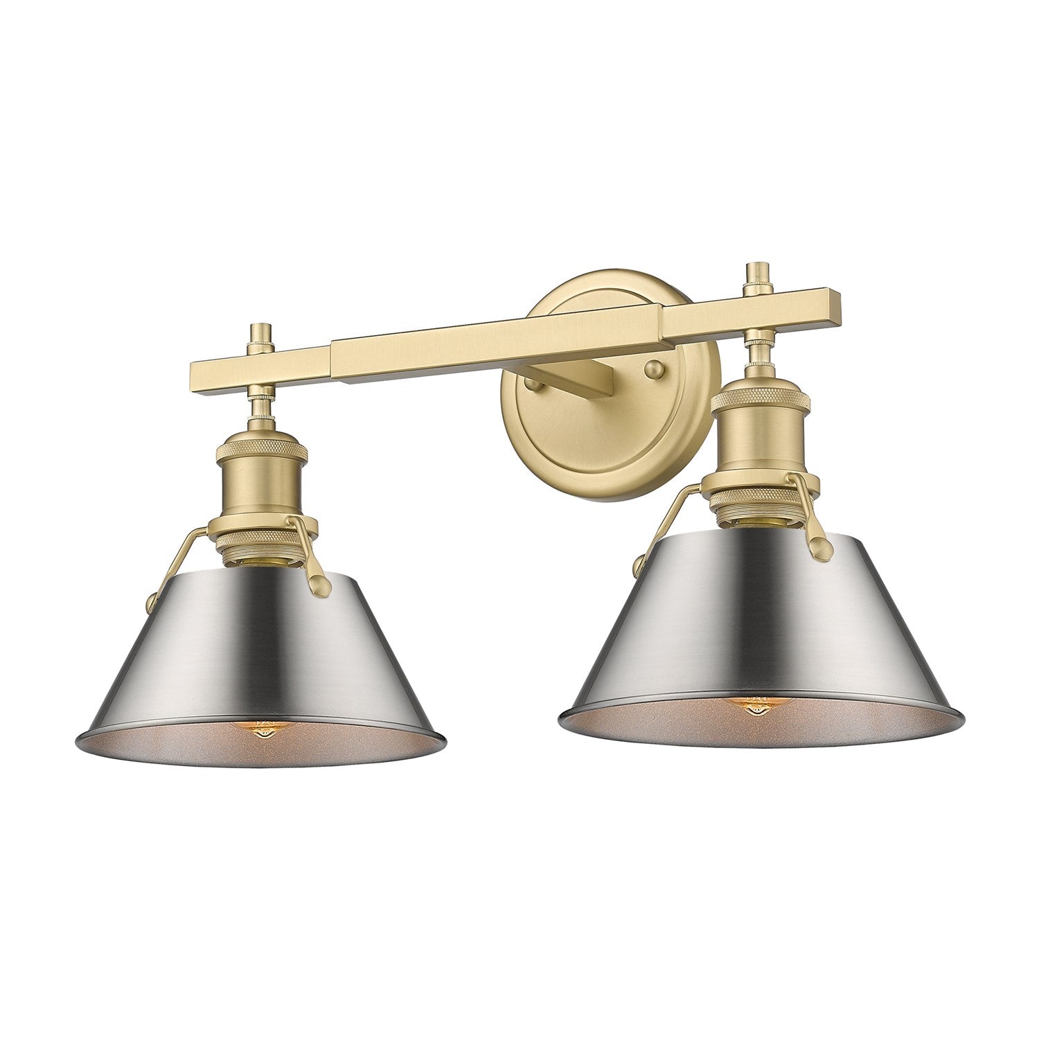 Bcb 2 Light Bath Vanity In Brushed Champagne Bronze With Pewter Shades