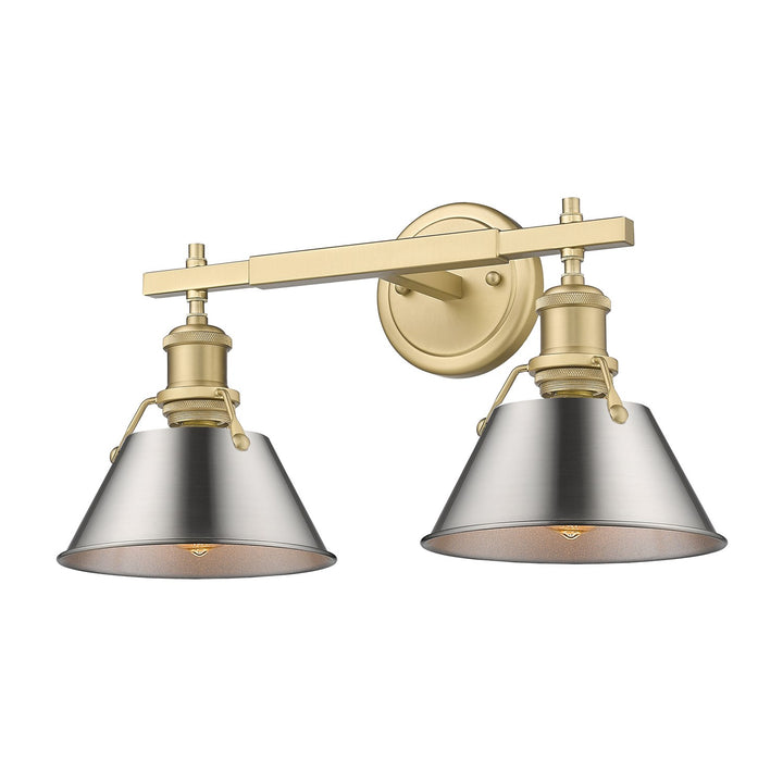 Bcb 2 Light Bath Vanity In Brushed Champagne Bronze With Pewter Shades