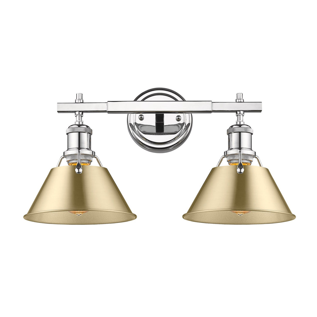 Ch 2 Light Bath Vanity In Chrome With Brushed Champagne Bronze Shades by Golden