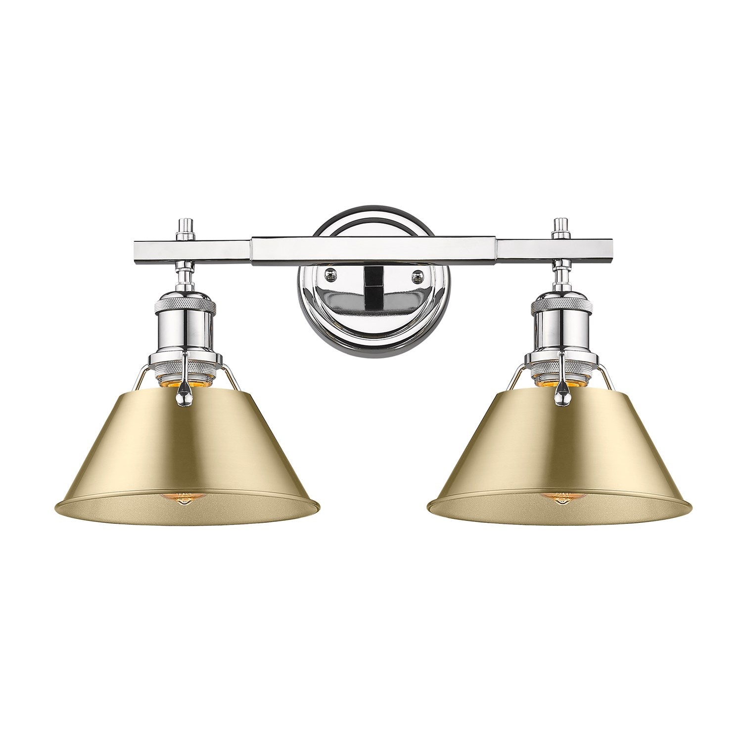Ch 2 Light Bath Vanity In Chrome With Brushed Champagne Bronze Shades by Golden