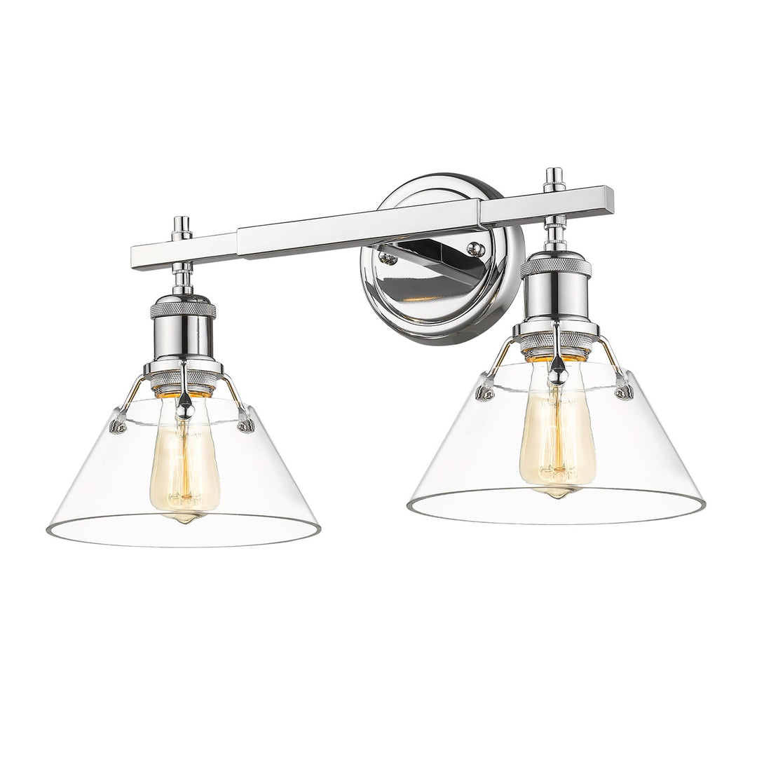Ch 2 Light Bath Vanity In Chrome With Clear Glass