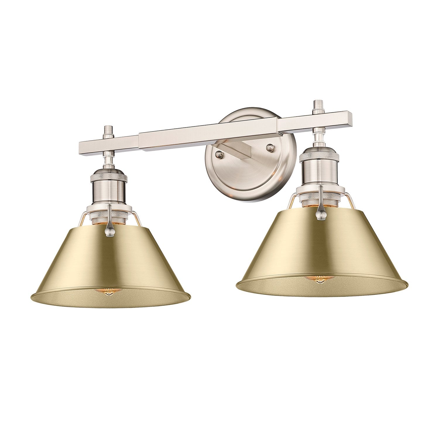 Pw 2 Light Bath Vanity In Pewter With Brushed Champagne Bronze Shades
