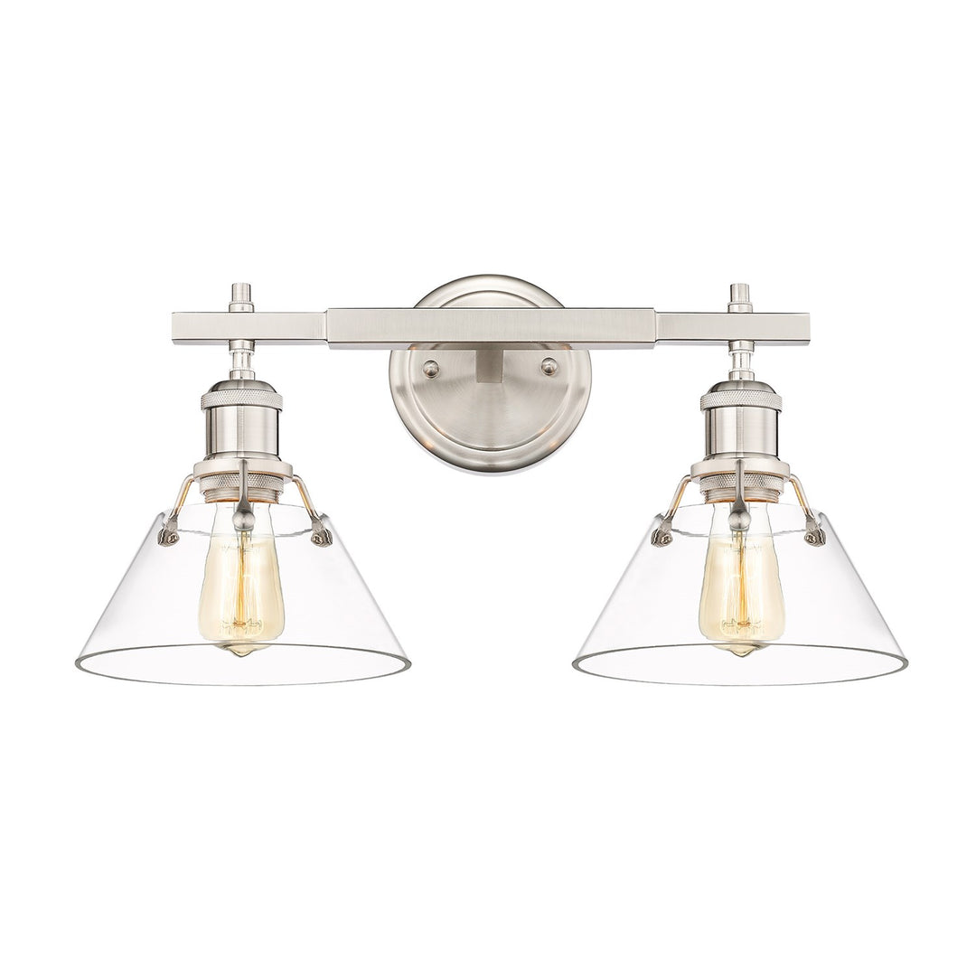 Pw 2 Light Bath Vanity In Pewter With Clear Glass by Golden