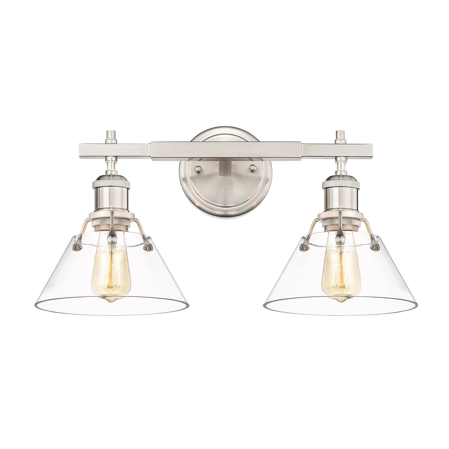 Pw 2 Light Bath Vanity In Pewter With Clear Glass by Golden