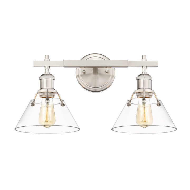 Pw 2 Light Bath Vanity In Pewter With Clear Glass by Golden