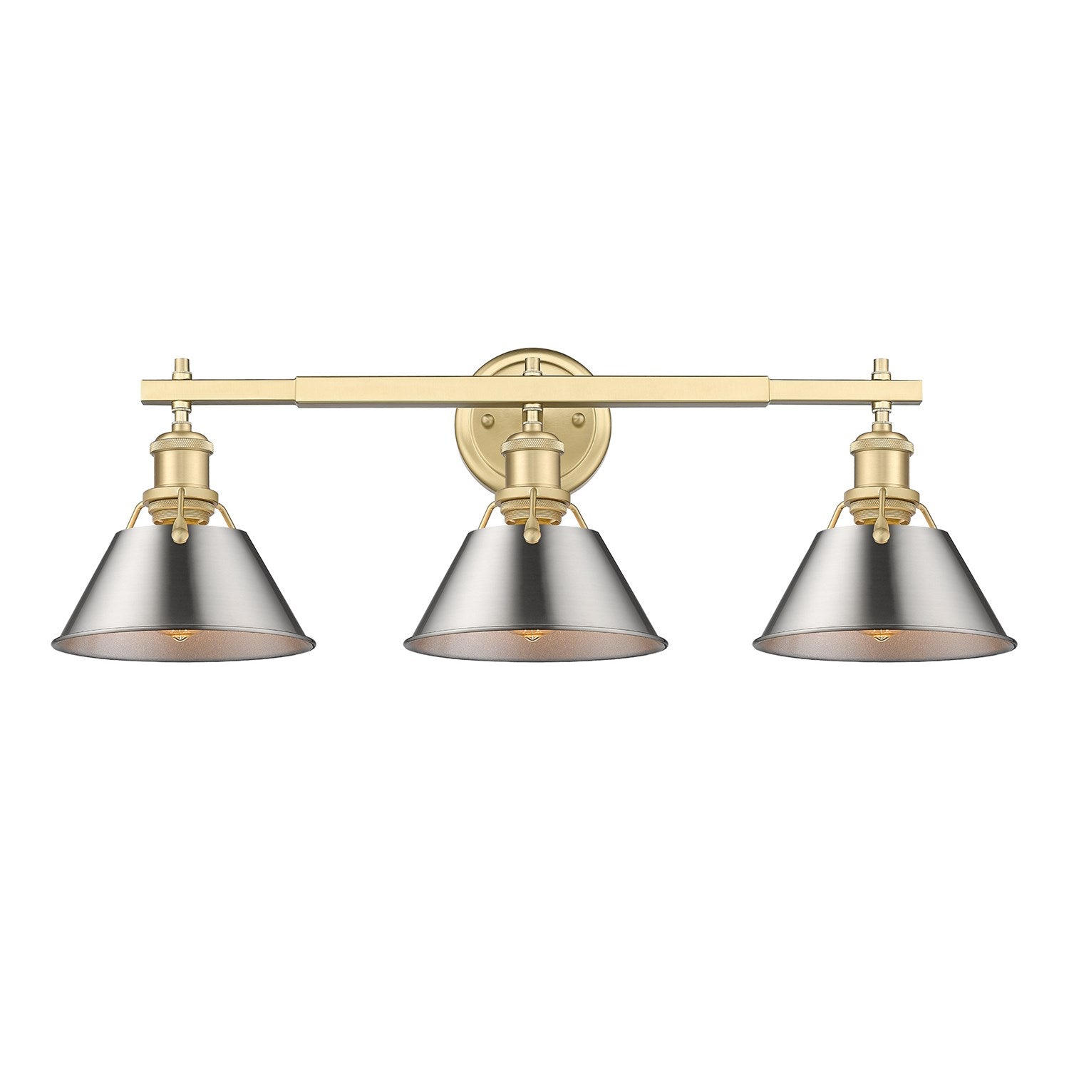 Bcb 3 Light Bath Vanity In Brushed Champagne Bronze With Pewter Shades by Golden