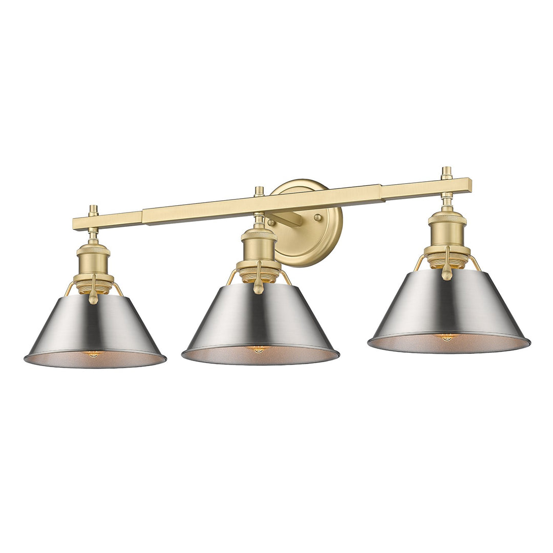 Bcb 3 Light Bath Vanity In Brushed Champagne Bronze With Pewter Shades